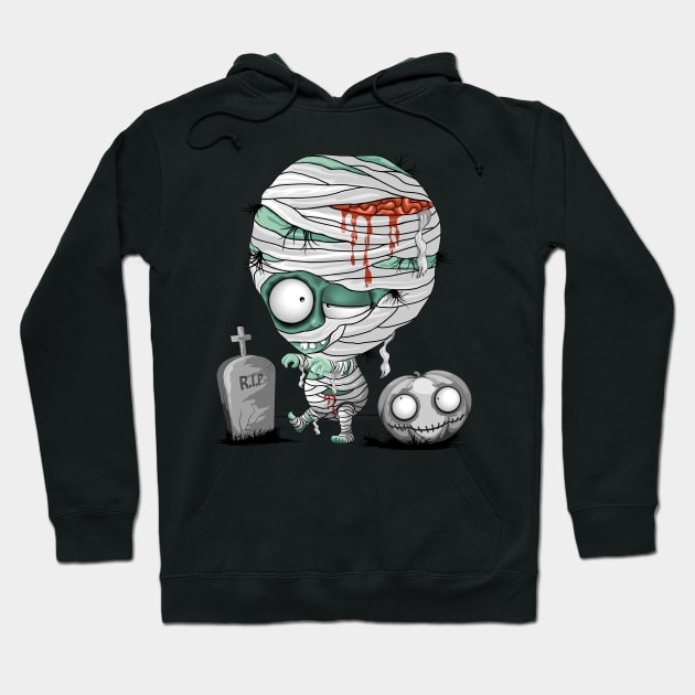 Zombie Mummy Baby Monster Halloween Character Hoodie by BluedarkArt